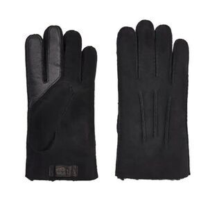NWT UGG Contrast Sheepskin Men's Black Suede Gloves